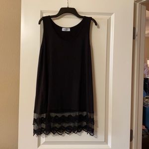 Lace Trimmed Black Tank Size Small